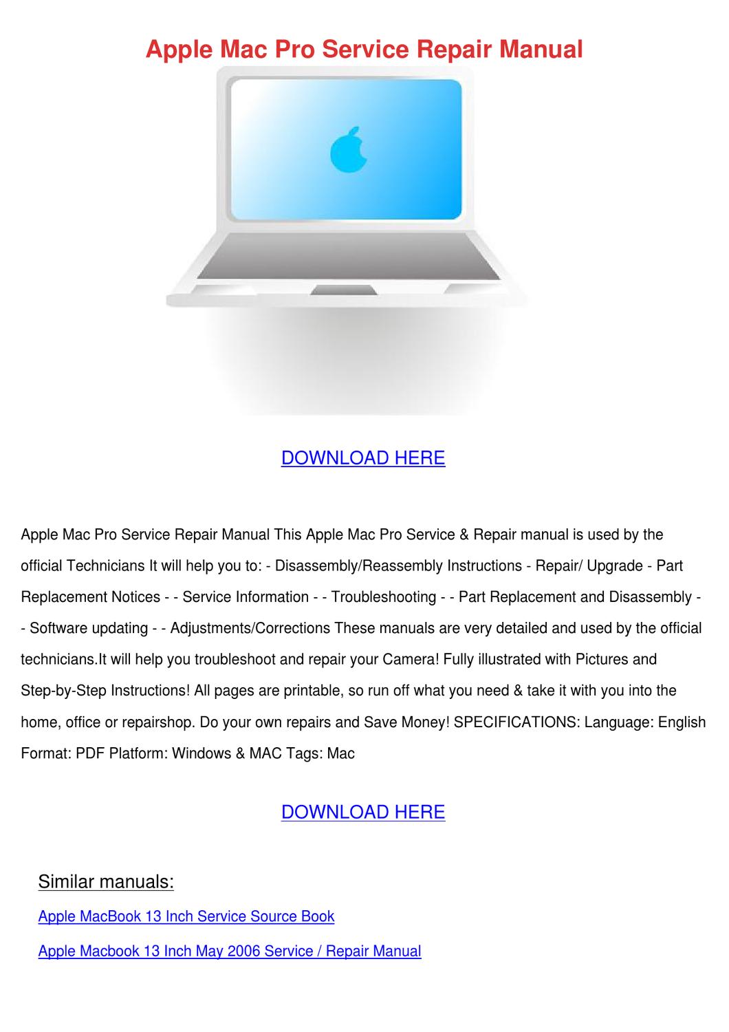 Mac pro 5 1 service manual pdf
